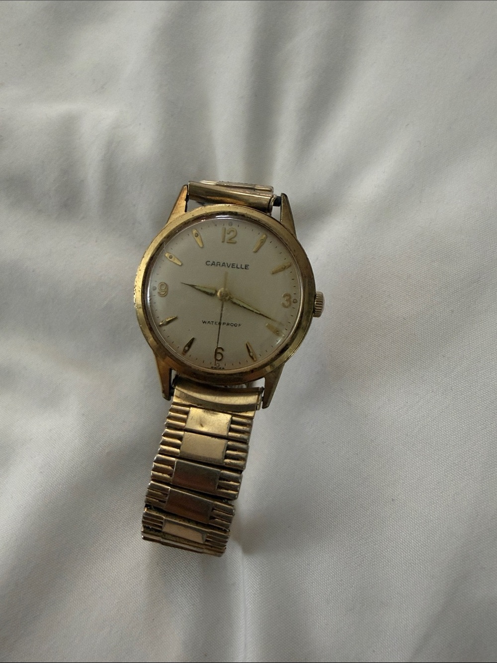 Caravelle Men's Gold Tone Vintage Dress Watch - Gold Dial